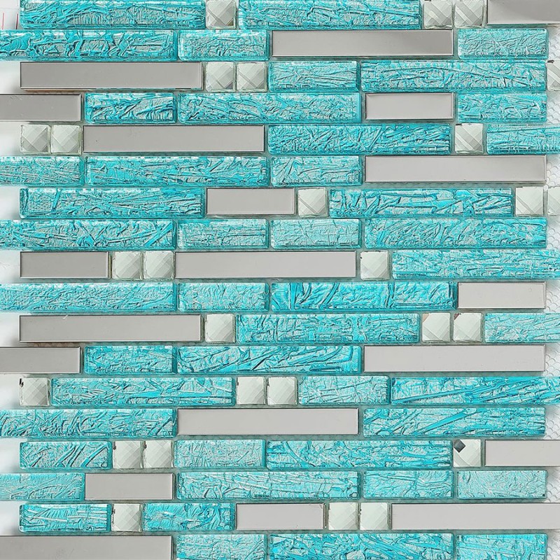 Mosaic Tiles MT5 , Blue And Silver Mosaic Tiles MT5 , Blue And Silver