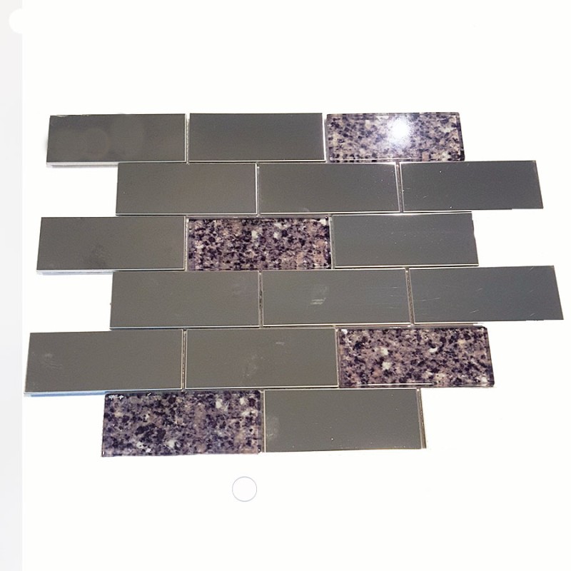 Mosaic Tiles MT2 Silver And Granite Mix Mosaic Tiles MT2 Silver And Granite Mix