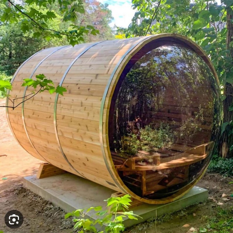 Outdoor Panoramic Sauna Barrel Outdoor Panoramic Sauna Barrel
